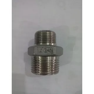 Hex Reducer Nipple 1/2 x 3/8 SS 304 Class 150 double nepel stainless steel