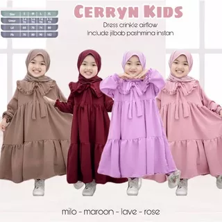 MAYNA / SABINA / CERRYN / WAODE DRESS KIDS - ONDE BY ALIFA - MORIDA SYARI KIDS - HOMEY DRESS KATUN RAYON VISCOSE - GAMIS MUSLIM ANAK SET KERUDUNG