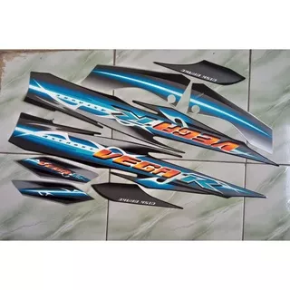 stiker striping yamaha vega r 2007 hitam silver biru