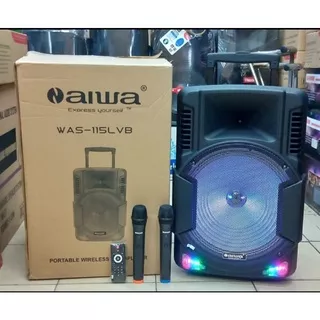 Speaker Aktif Portable Meeting Wireless Aiwa 15 inch Free stand Usb Bluetooth Original sound system