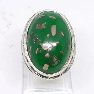 Batu cincin pirus hijau badar perak