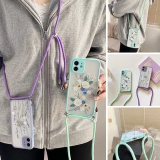 Camera Protector Lavender Flowers Matte Cover Soft Silicone Case with Lanyard Strap Oppo Reno 5 A15 A15s A53 A33 2020 A3s A5s A7 A92 A52 A11 A91 Reno 4 4F 4Lite A9 A5 2020 A31 2020 A1k A71 F9 A12 F11