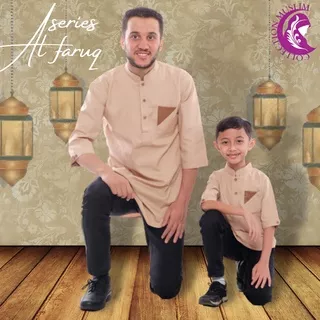 Baju Koko Pria Couple Ayah Anak Laki Laki Kurta Pakistan Busana Muslim Cowok Bahan Premium Oxford Denim Murah Kekinian Terlaris