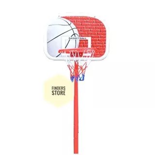 Berwyn Set Ring Dan Tiang Basket - Merah/Ring Basket Anak/Basketball Stand/Papan Ring Basket