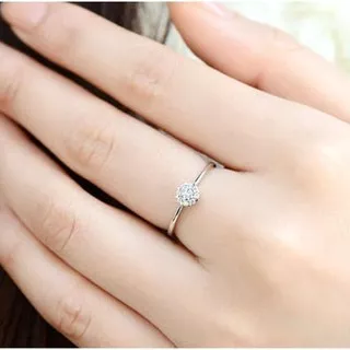 Cincin Wanita Emas Putih Berlian Eropa ASLI 100% Natural Diamond Kawin Nikah Tunangan Wedding ring