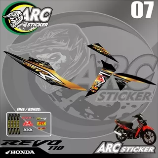 Striping Sticker Motor Honda Revo 110 - Stiker Lis Variasi Revo Lama 2007 Desain Racing Roadrace Balap TS 07