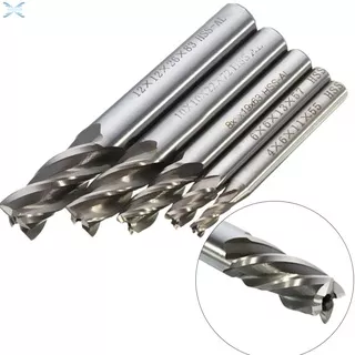 End Mill Silver Equipment Metalworking High speed steel Straight ShankBrand New and High Quality