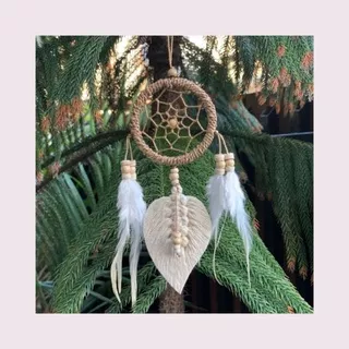 DREAM CATCHER KOBEL DAUN MINI - AESTHETIC DECOR - HIASAN KAMAR - GANTUNGAN MOBIL - DREAM CATCHER ROTAN - MACRAME - DREAM CATCHER CUSTOM - KERAJINAN TANGAN