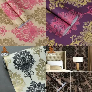 TERBARU BAYAR DITEMPAT Wallpaper Kembang Batik All New Motif Premium 45cm X 10m Kode CY