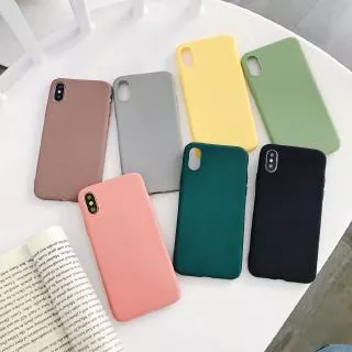 XLS| Case HP iPhone 5 5s SE 6 6s 7 8 Plus X Xs XR Xs Max Soft Matte Black Pink Green Brown Yellow Case Cover
