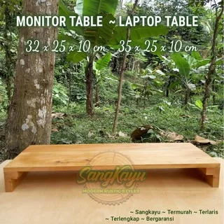 Meja kayu serbaguna meja monitor stand meja laptop table meja lesehan
