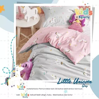 Sprei Katun Lokal Premium / Sprei Anak Perempuan / Sprei Little Unicorn Abu / Sprei terbaru / Sprei Homemade / Sprei Katun Beverly /Sprei Karakter Anak