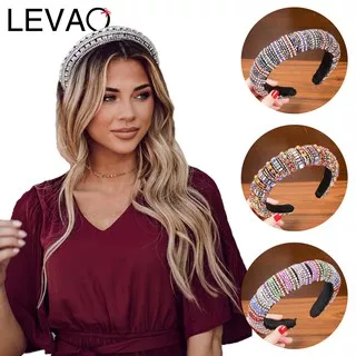 Custom Baroque Tiaras and Crowns Wide Velvet Handmade Hair Band Luxury Color Crystal Headband