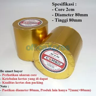 Kertas Struk Kasir / Kertas Thermal 80x80 / Kertas Kasir / Kertas Kasir Thermal Roll Combo