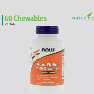 Now Foods, Acid Relief with Enzymes, GERD Asam Lambung Reflux Maag