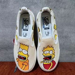Vans Slip On the Simpsons Cream Bart and Lisa