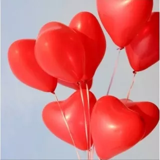 balon latex doff hati heart love cinta merah 12inches 12 inchi