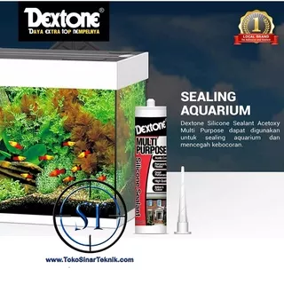 Lem Dextone Acetic Silicon Sealant Sealent Lem Kaca Silen Asam Multi Purpose LemTembak Akuarium Warna Clear / White / Black