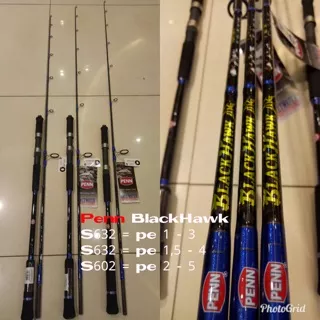 JORAN PENN BLACK HAWK S632 (PE 1-3) / S632 (PE 1.5-4) / S602 (PE 2-5) PANJ 189CM/180CM ROD SPINNING