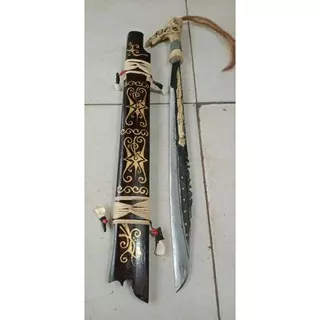 mandau senjata dayak pusaka khas suku Dayak asli kalimantan motif naga ukuran 65cm
