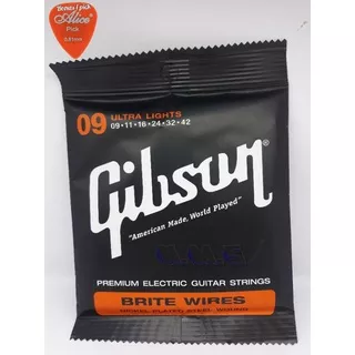 Gibson Senar Gitar Elektrik 09 Baja Lapis Nikel