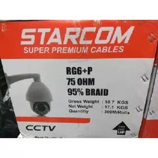 Kabel cctv RG 6 + Power ( 300 meter ) STARCOM super premium kabel RG6 + P