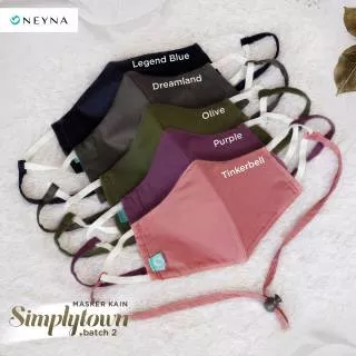 Masker Kain Polos Couple Dewasa Anak Simplytown Original Neyna Mask Hijab Head Loop Earloop Headloop