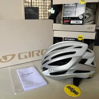 Helm GIRO Syntax MIPS - White Silver Helm Sepeda