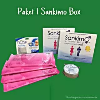 Paket Urin Bag Sankimo /Nosk filter hidung/ Washlap/ Tissue Basah