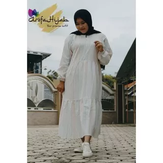 Salur putih tunik midi JUMBO