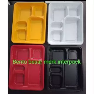 Bento besar interpack sekat 5 Mika Bento Sekat 5 / Box Bento Sekat 5 / Bento Lubang 5