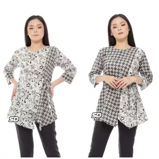 BATIK PARISYA - Mella B00034 Atasan Batik Wanita Blouse Batik   Wanita Bluse Batik Trendy