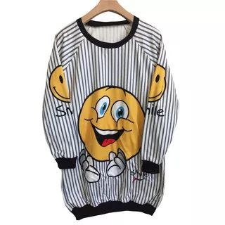 SWEATER WANITA LENGAN PANJANG KEEP SMILE/ SWEATER HITZ SO CUTE /SWEATER PRINTING-Marché (SwK01S) -