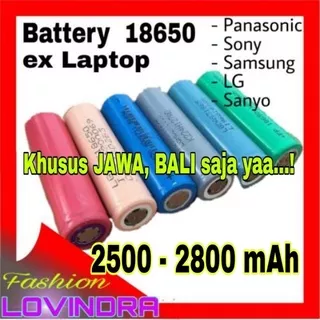 Baterai 18650 Laptop 2.600mAh 2600mAh Battery Batrei baterai 18650 Original 2600 mAh
