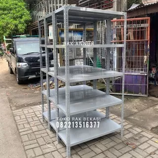 Rak Besi Siku Serbaguna Ukuran 120x50x200cm |Rak Gudang|Rak Kantor|Rak Toko