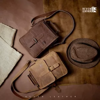 Reven leather- Tas Selempang Pria Kulit Premium Steiner slingbag/ Tas Lokal Branded /Tas Slempang Pria Model Terbaru/Tas Santai Pria