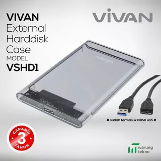 Vivan VSHD1 External Hard Drive Transparent 2.5 Inch SATA USB 3.0 Garansi Original Resmi