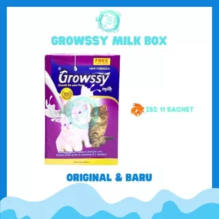 Growssy Cat Milk 1 Box Isi 10+1 Sachet Susu Kitten Bayi Anak Kucing 0-2 Bulan 11 Saset