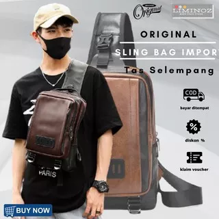 TAS SELEMPANG SLING BAG PRIA KULIT ORIGINAL TAS SLINGBAG SLEMPANG PRIA TAS COWOK IMPORT TS15