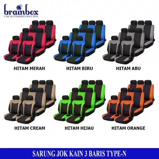 Sarung Jok Kain 3 Baris 50-50 Model-N Sarung Jok Avanza Xenia Rush Terios Xpander Luxio dll