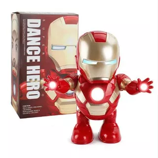 Dance Robot Super Hero / Iron man / Mainan Anak / Robot Dancing