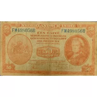 Uang Kuno Indonesia 50 Cent/Sen Seri Nica Tahun 1948 Original 100% Kondisi Kertas Bagus Renyah Layak