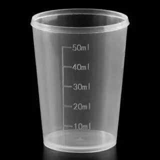 Cup gelas ukur takar laboratorium dapur 50 ml 50ml plastik tanpa tutup