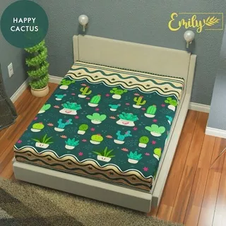 Sprei Monalisa Waterproof King 180 x 200 cm - Happy Cactus