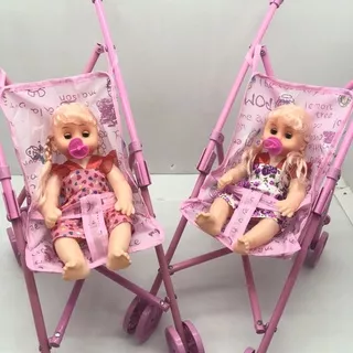 Mainan Stroller Boneka Bayi Besar Mainan Dorongan Boneka Bayi Nangis Boneka Anak Perempuan Unik