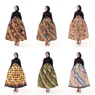 Rok Cap Selling Hijau Sogan Ima SVJ Rok Sogan Batik Modern Klasik Rok Payung Batik 2020