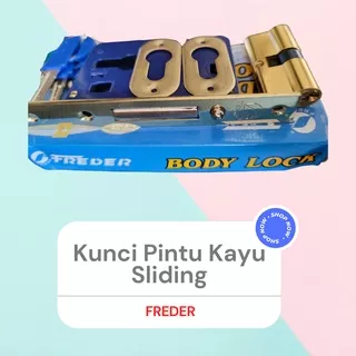 (Freder) Kunci Pintu Sliding Kayu Kunci Pintu Geser Kayu (Model Mekar)