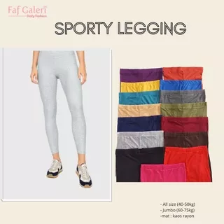 Legging Sport Up to 70kg - Celan legging Panjang Bahan Kaos All Size Jumbo Murah grosir