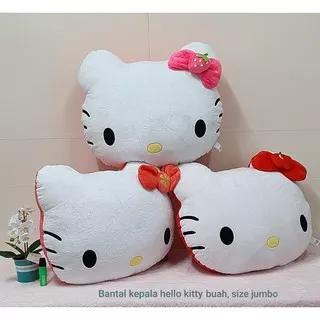 Bantal kepala hello kitty buah size jumbo 45cm/boneka bantal/bantal karakter kitty/bantal buah jeruk