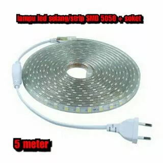 Lampu led strip selang smd 5050 220V 5meter 5M outdoor